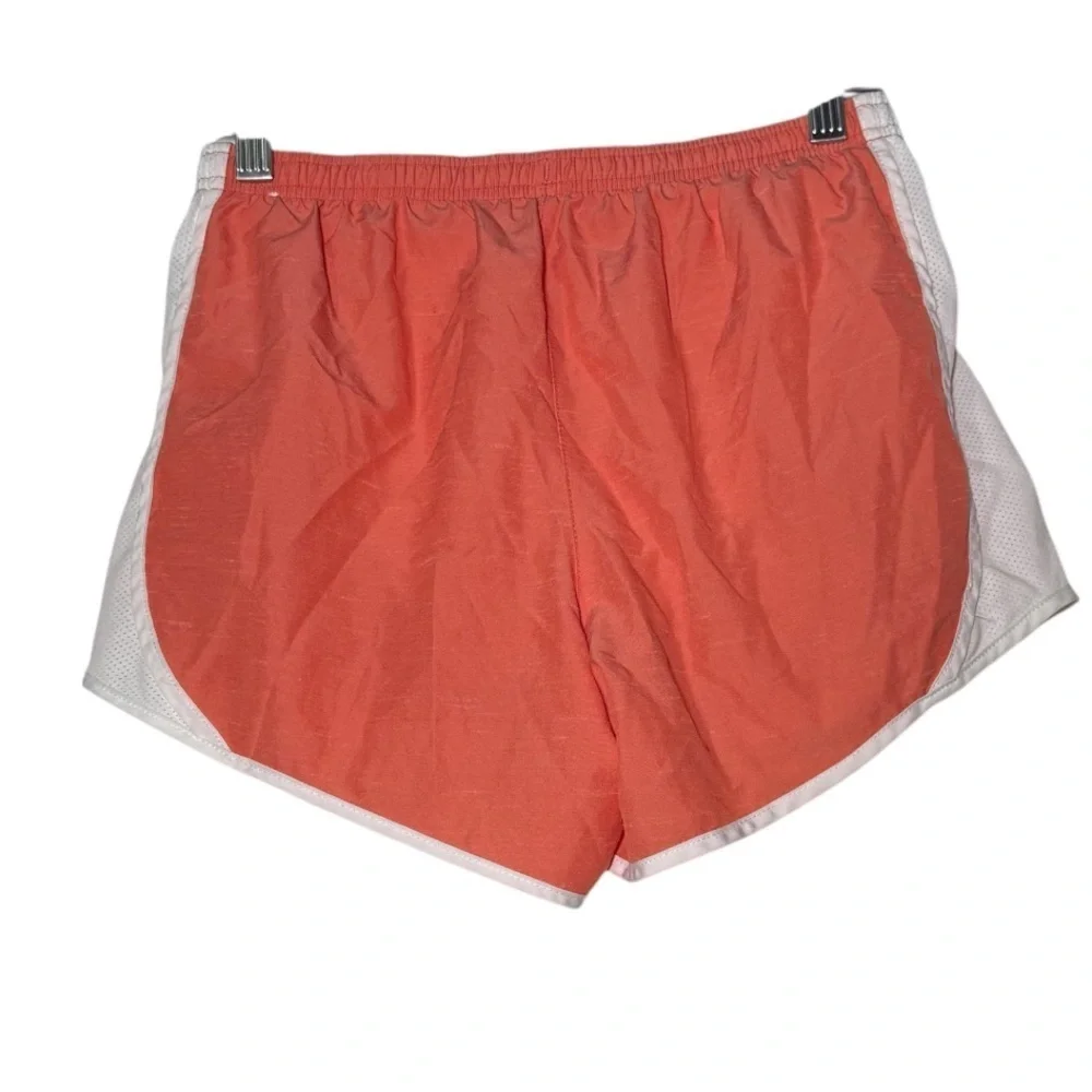 Nike Dri-Fit Athletic Shorts Coral and White Swoosh Logo Girls Size XL